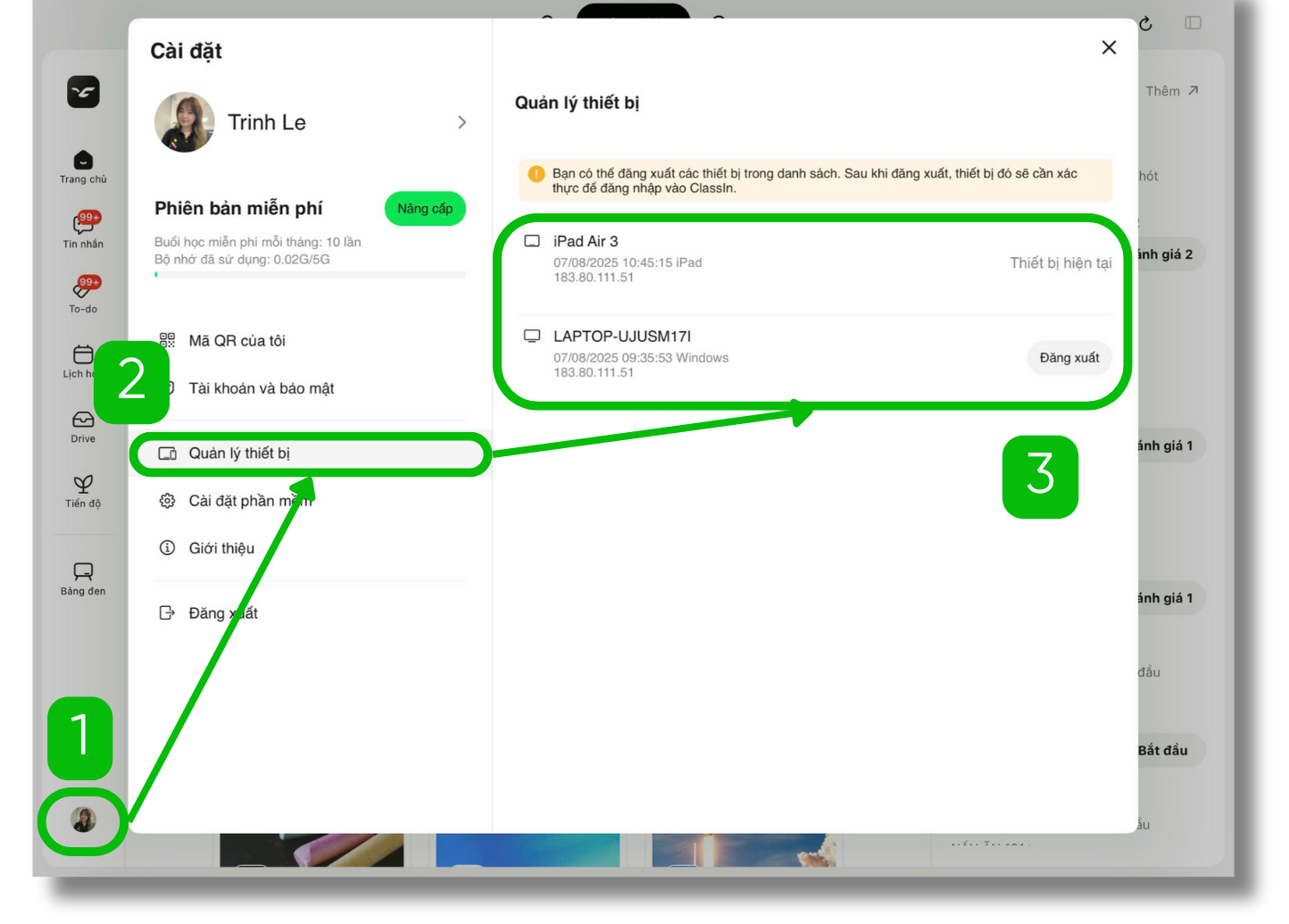 Quản lý các thiết bị đã đăng nhập 3 Trinh 21