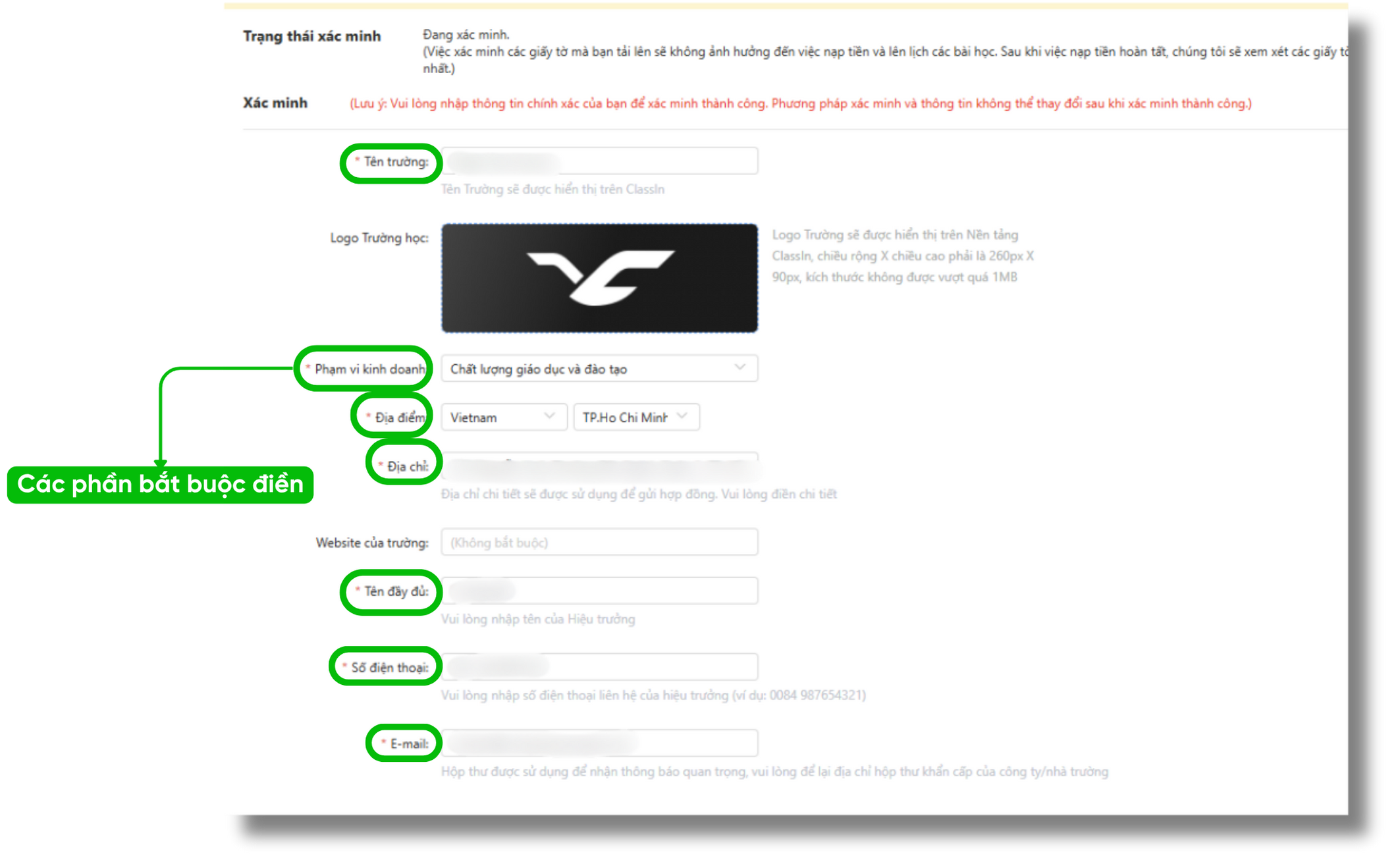 Đăng ký & xác minh tài khoản trường 11 ClassIn Admin Trinh 9