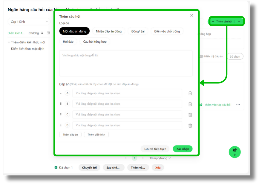 Sử dụng Ngân hàng câu hỏi (Question bank) 7 ClassIn Student Sac Le 46