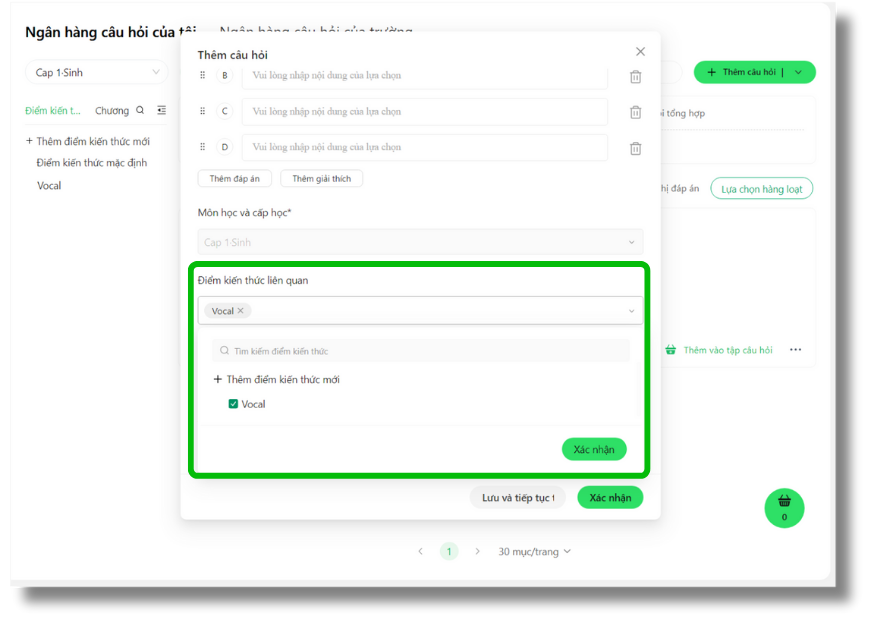 Sử dụng Ngân hàng câu hỏi (Question bank) 9 ClassIn Student Sac Le 50