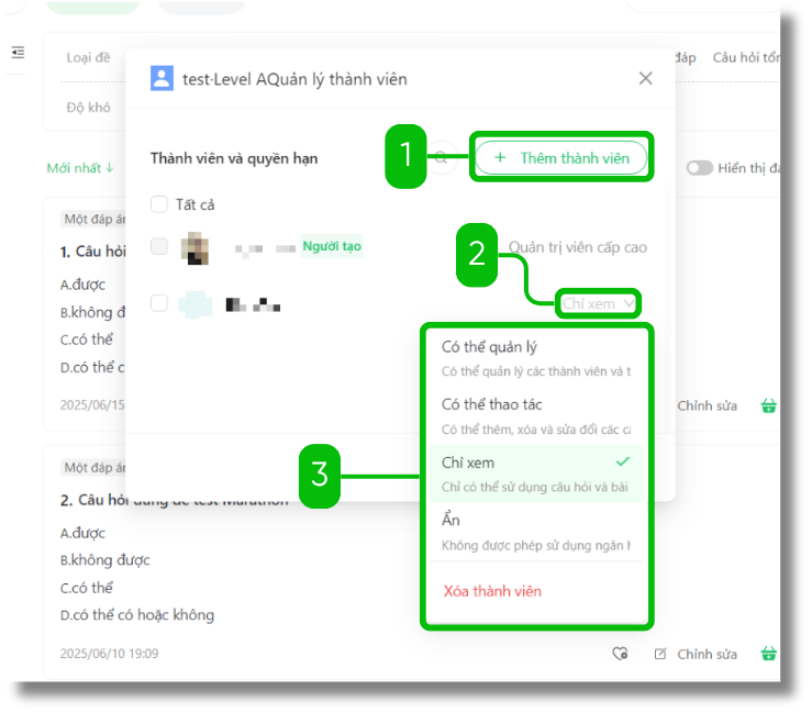 Sử dụng Ngân hàng câu hỏi (Question bank) 21 ClassIn Student Sac Le 64