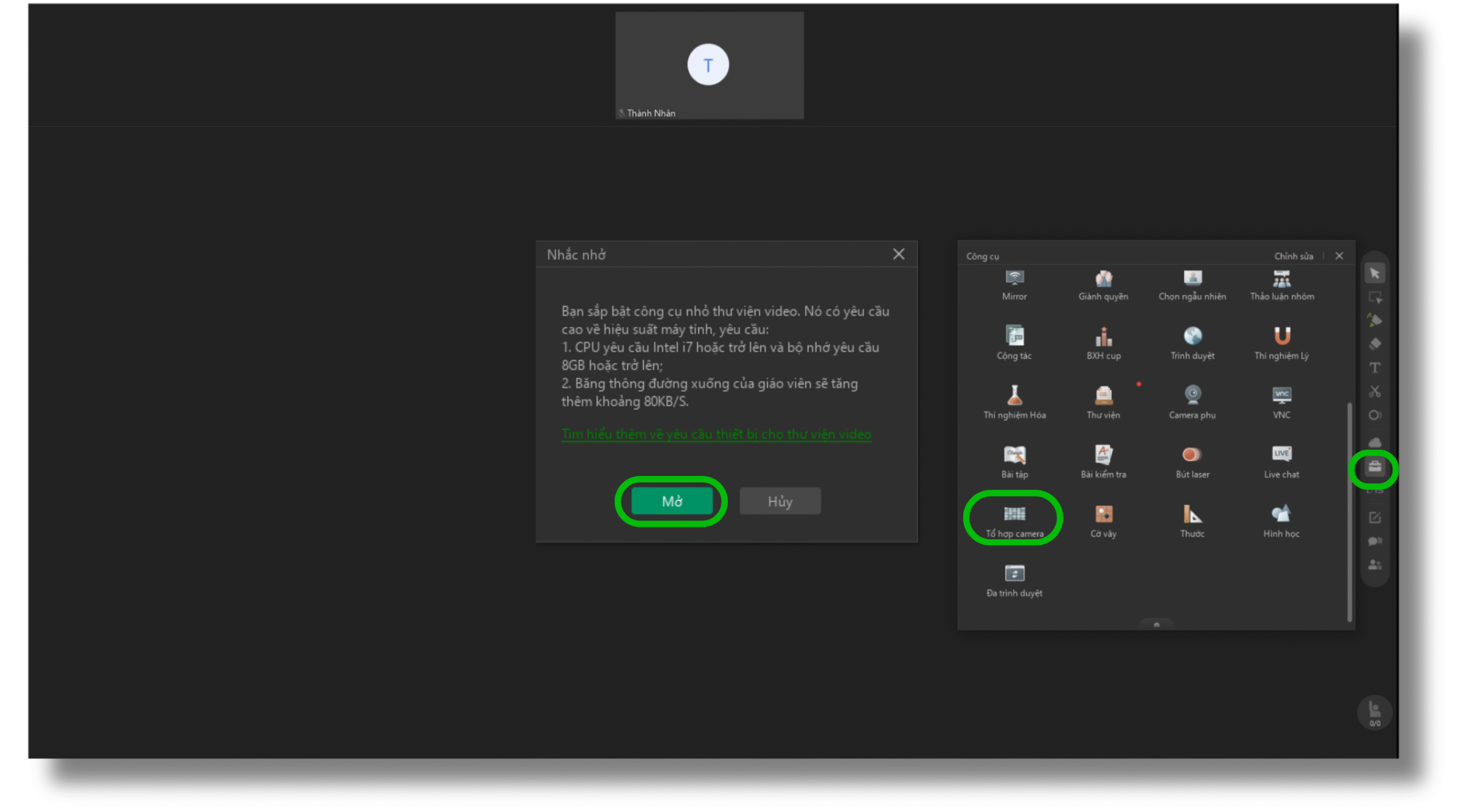 Công cụ màn hình ghép (Video Gallery) trong lớp học ảo ClassIn 1 Update Image Cao Nhan 4 scaled